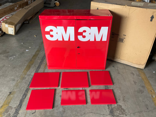 3M 02500 Abrasive Organizer Wall-Hang Metal Storage Cabinet  33''x21'', 24 Gauge
