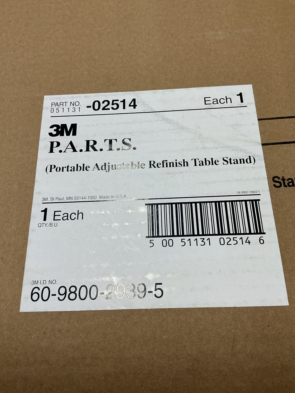 3M 02514 PARTS Durable Folding Auto Body Stand For Painting Doors & Bumpers
