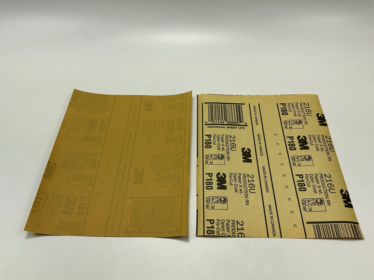 3M 02545 Gold Abrasive Sandpaper Sheet, P180 Grade 180 Grit, 9'' X 11'', 50 Sheets