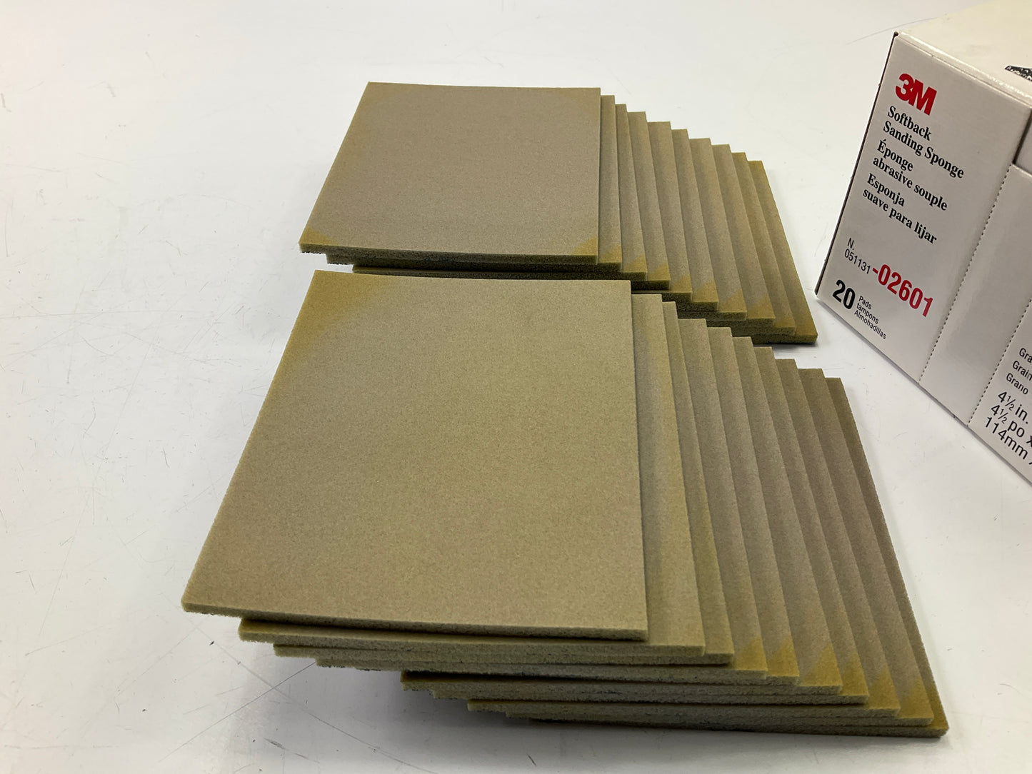 3M 02601 Softback Sanding Sponge Ultrafine, 4-1/2'' X 5-1/2'', Pack Of (20)