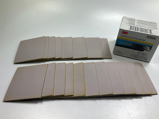 3M 02602 Softback Sanding Sponge 4-1/2 X 5-1/2 In, 20 Pack, Superfine Grit