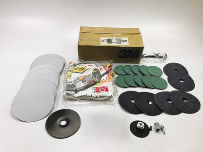 3M 02609 Sanding Disc Starter Kit, 24 36 50 Grit, 3'' & 5'' Diameter
