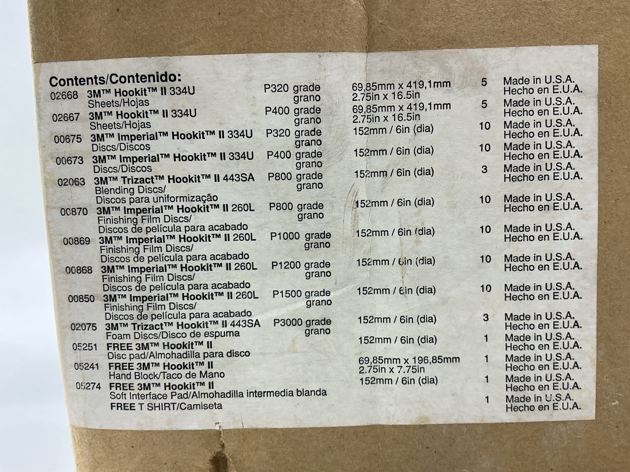 INCOMPLETE 3M 02610 Sanding Disc & Sandpaper Sheets Starter Pack & Hand Block