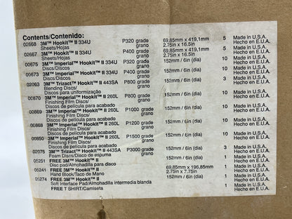 INCOMPLETE 3M 02610 Sanding Disc & Sandpaper Sheets Starter Pack & Hand Block
