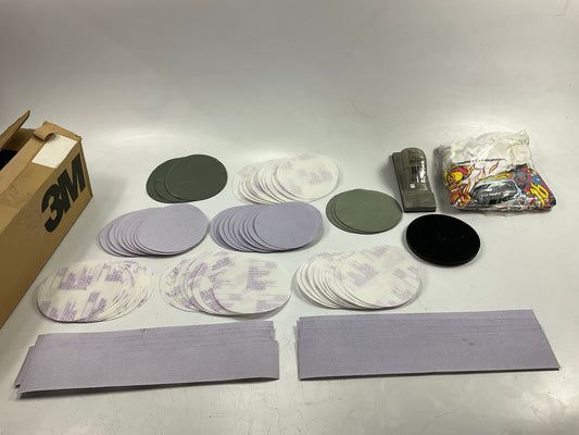 3M 02610 Sanding Disc & Sandpaper Sheets Assortment Starter Pack & Hand Block