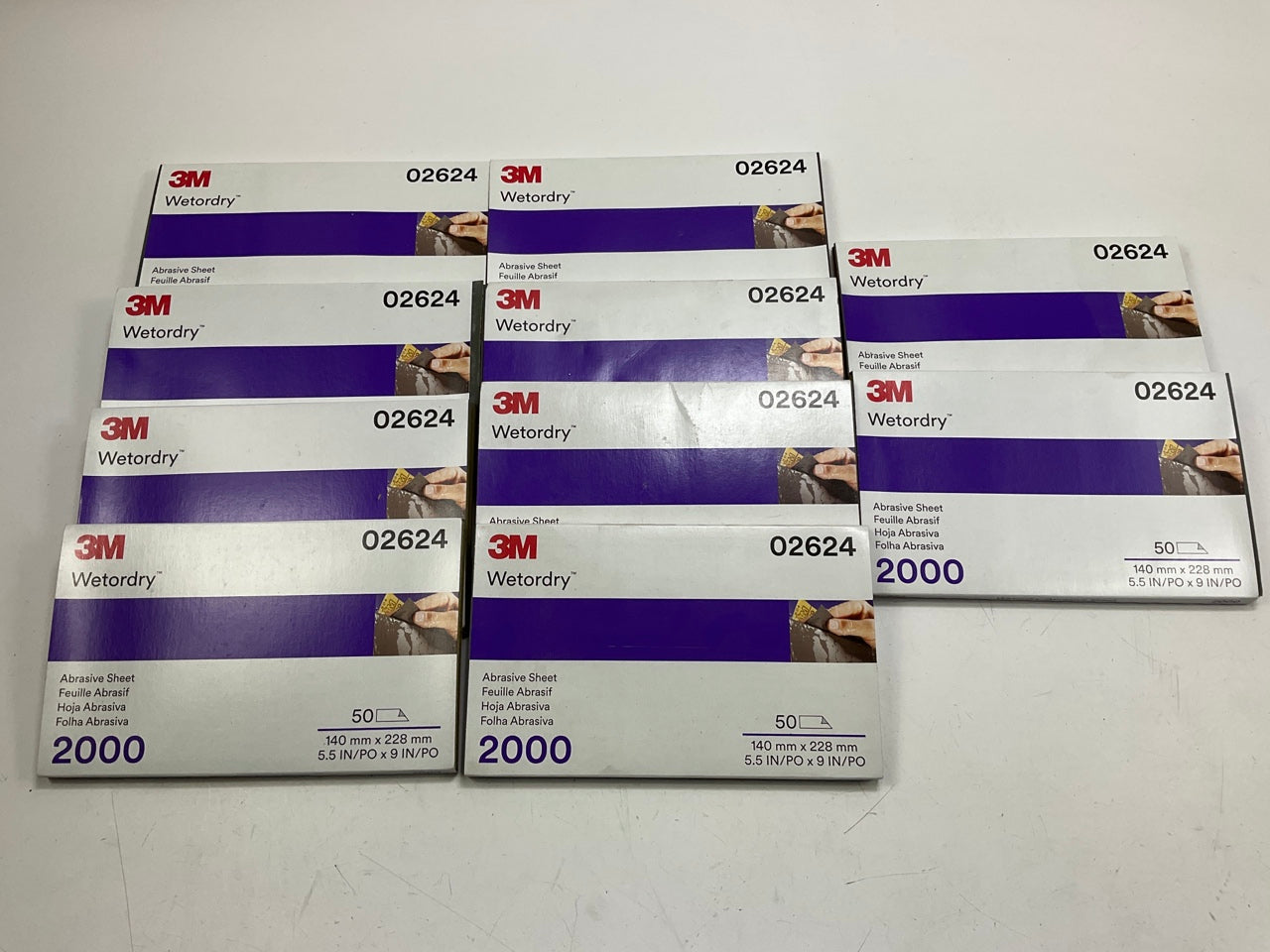500 Sheets Total - 3M 02624 Wet Or Dry 2000 Grit Sandpaper Sheets (5-1/2'' X 9'')
