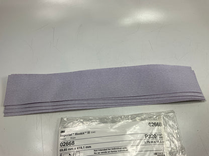 (5) 3M 02668 2.75''x16.5'' Hookit Purple Finishing Film Sandpaper Sheet 320 Grit