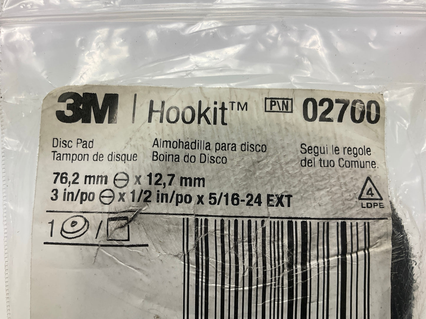 3M 02700 Hookit Disc Pad 3'' For DA Sander (5/16-24 Thread)
