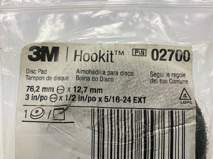 3M 02700 Hookit Disc Pad 3'' For DA Sander (5/16-24 Thread)