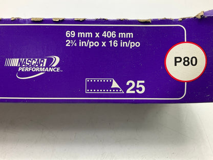 3M 02702 Hookit 745I 2-3/4'' X 16'' P80E Grit Dust-Free Sandpaper Sheet, 25 / Pack