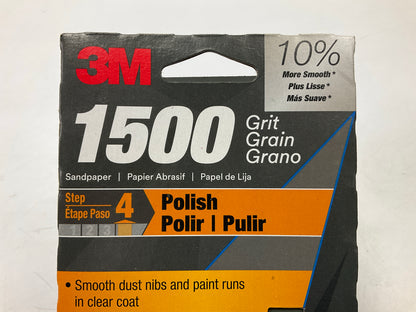 3M 03002  1500 Grit 3-2/3''x9'' Auto Sandpaper Sheets Polish (10 Sheets Total)