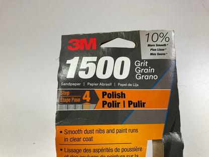 3M 03002 1500 Grit 3-2/3''x9'' Auto Sandpaper Sheets Polish (5 Sheets / Pack)