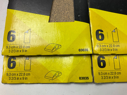 (5) 3M 03035 Sandpaper 3-2/3'' W X 9'' L, 80 Grit, Brown, Dry, 6-sheets / Pack