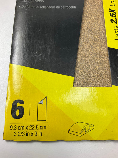 3M 03035 Sandpaper Sheets 3-2/3'' W X 9'' L, 80 Grit, Brown, Dry, 6-sheets / Pack