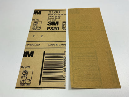 3M 03037 320 Grit Sandpaper Sheets , 3-2/3'' X 9'', 6 Sheets / Pack