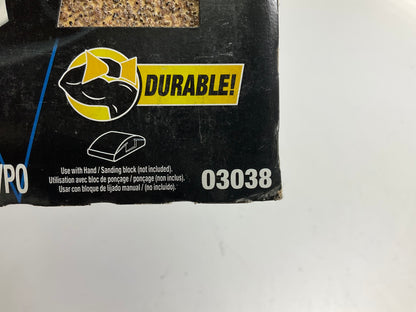 (10) 3M 03038 Sandpaper 40 Grit, 3-2/3'' X 9'' Suitable For Machine Hand Sanding