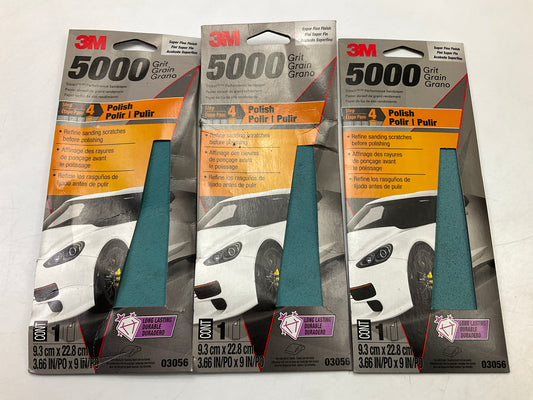 3M 03056 Trizact 5000 Grit Sandpaper Sheets, 3-2/3'' X 9'', 3 Sheets Total