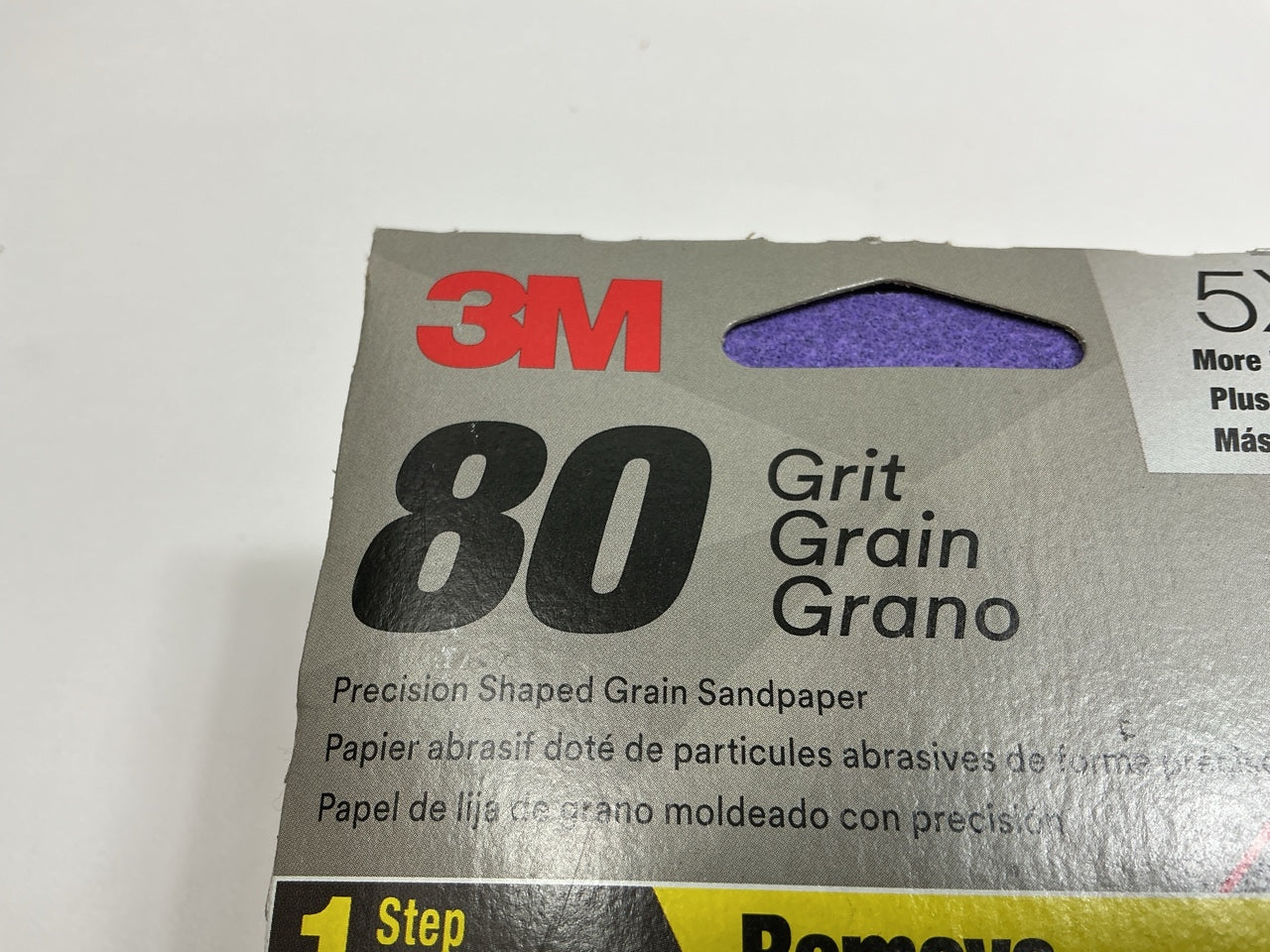 3M 03076 80 Grit, 3-2/3 In X 9 In Sandpaper Sheets, Pack Of 5