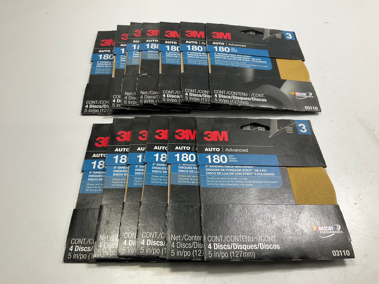 (52) Discs - 3M 03110 Auto Shape And Sand Body Filler Sanding Disc 5'', 180 Grit