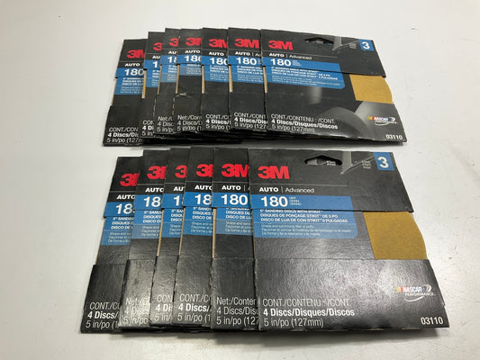 (52) Discs - 3M 03110 Auto Shape And Sand Body Filler Sanding Disc 5'', 180 Grit