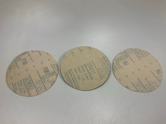 3M 5'' Adhesive Backed Sanding Discs, 15 Packs Of 3 Each: 40, 80, 180 Grit