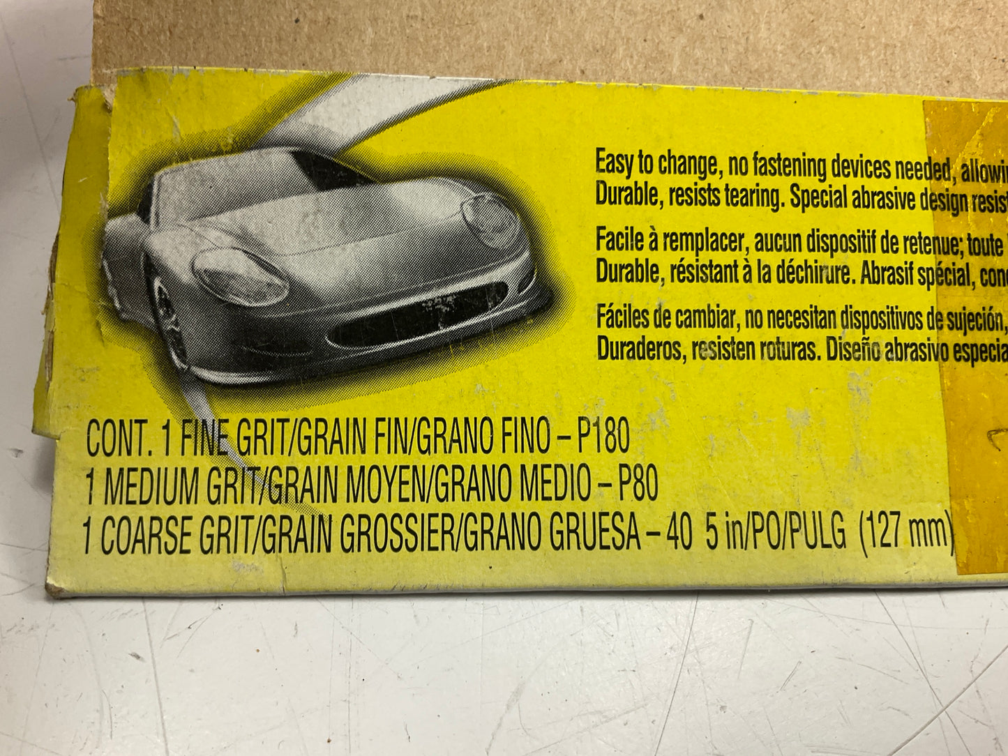 3M 5'' Adhesive Backed Sanding Discs, 15 Packs Of 3 Each: 40, 80, 180 Grit