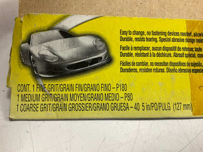 3M 5'' Adhesive Backed Sanding Discs, 15 Packs Of 3 Each: 40, 80, 180 Grit