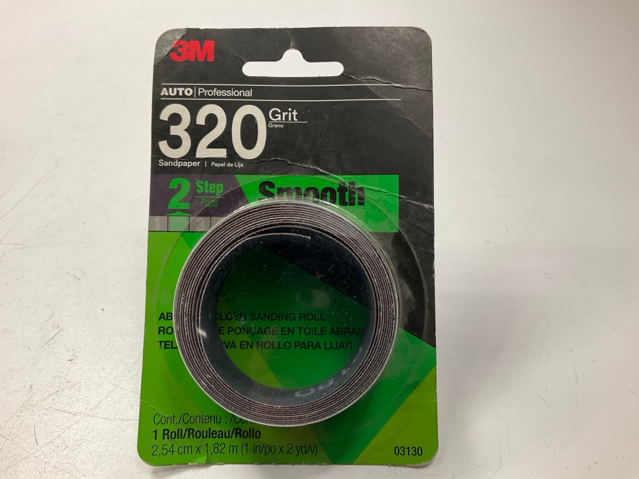 3M 03130 Abrasive Cloth Sanding Roll, 1'' X 2 Yards, 320 Grit