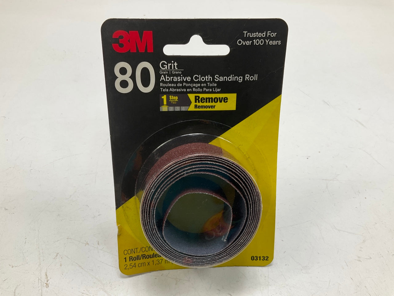 3M 03132 Abrasive Cloth Sanding Roll, 1 In X 1-1/2 Yard, Medium 80 Grit