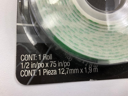 3M 03410 Mounting Tape Double-Sided Foam Adhesive Tape - 1/2 X 75'' - 1 Roll