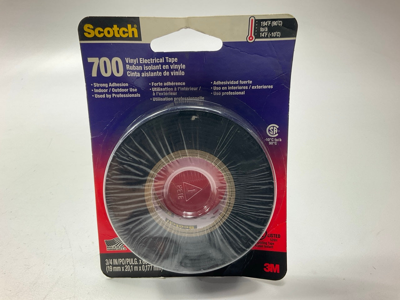 1 Roll - 3M 03429NA Scotch 700 Electrical Tape, 3/4-in By 66-feet, Black