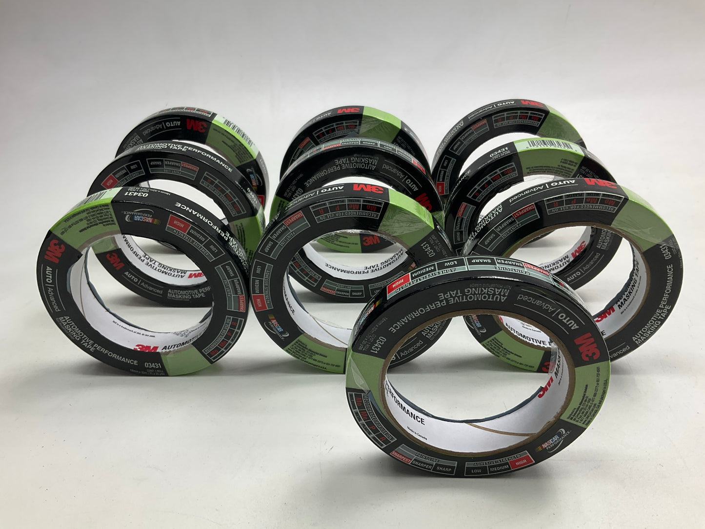(10) Rolls - 3M 03431 Automotive Performance Masking Tape - .70'' X 35 Yards Each