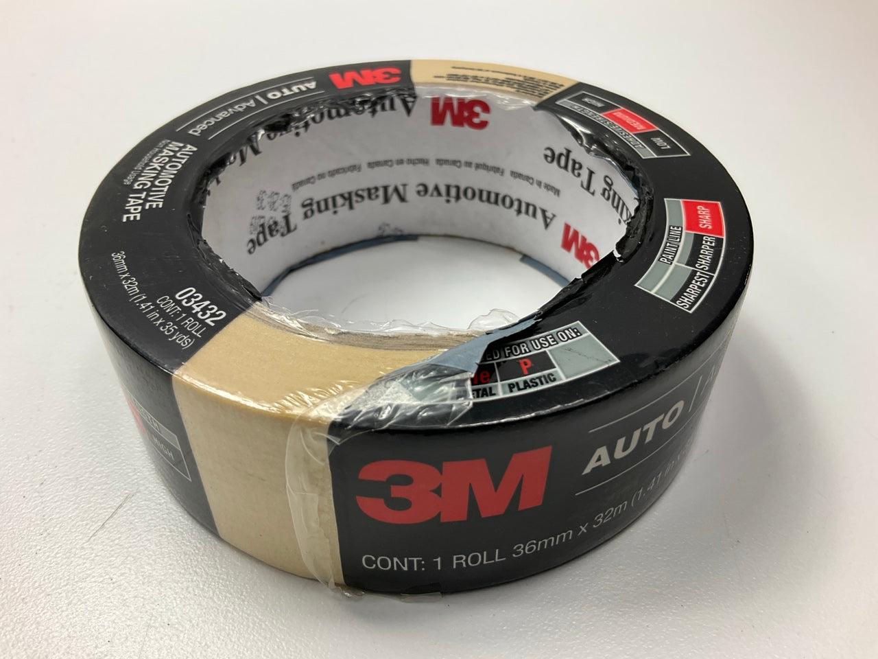3M 03432 Masking Tape Automotive Roll 1.41 Inch X 35 Yd., Tan