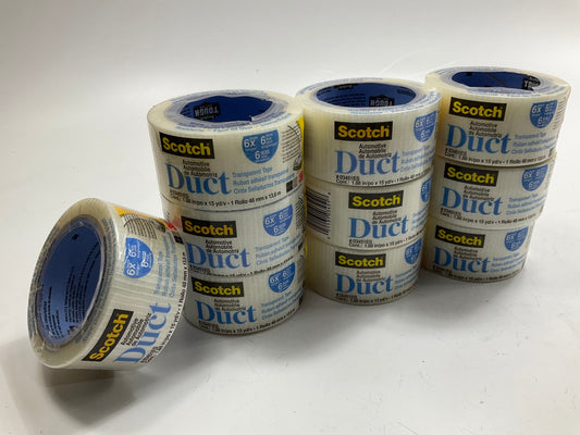 (10) Rolls  3M 03451ES Scotch Automotive Transparent Duct Tape, 1.88'' X 15 Yards