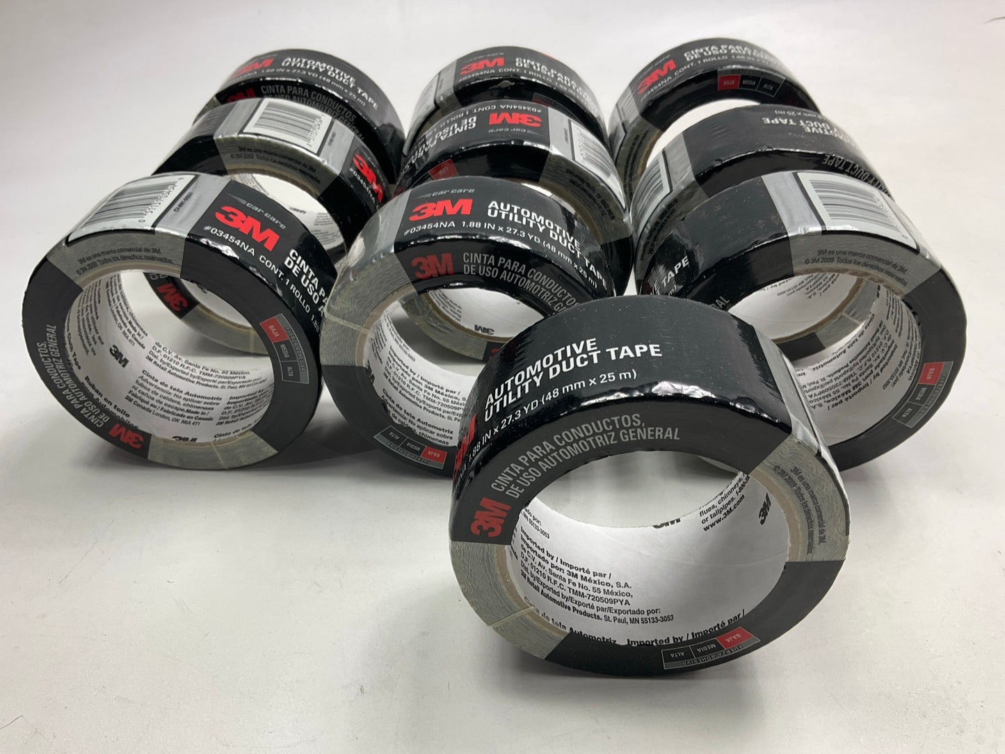 (10) Rolls - 3M 03454NA Automotive Utility Duct Tape 1.88'' X 27.3 Yds Each