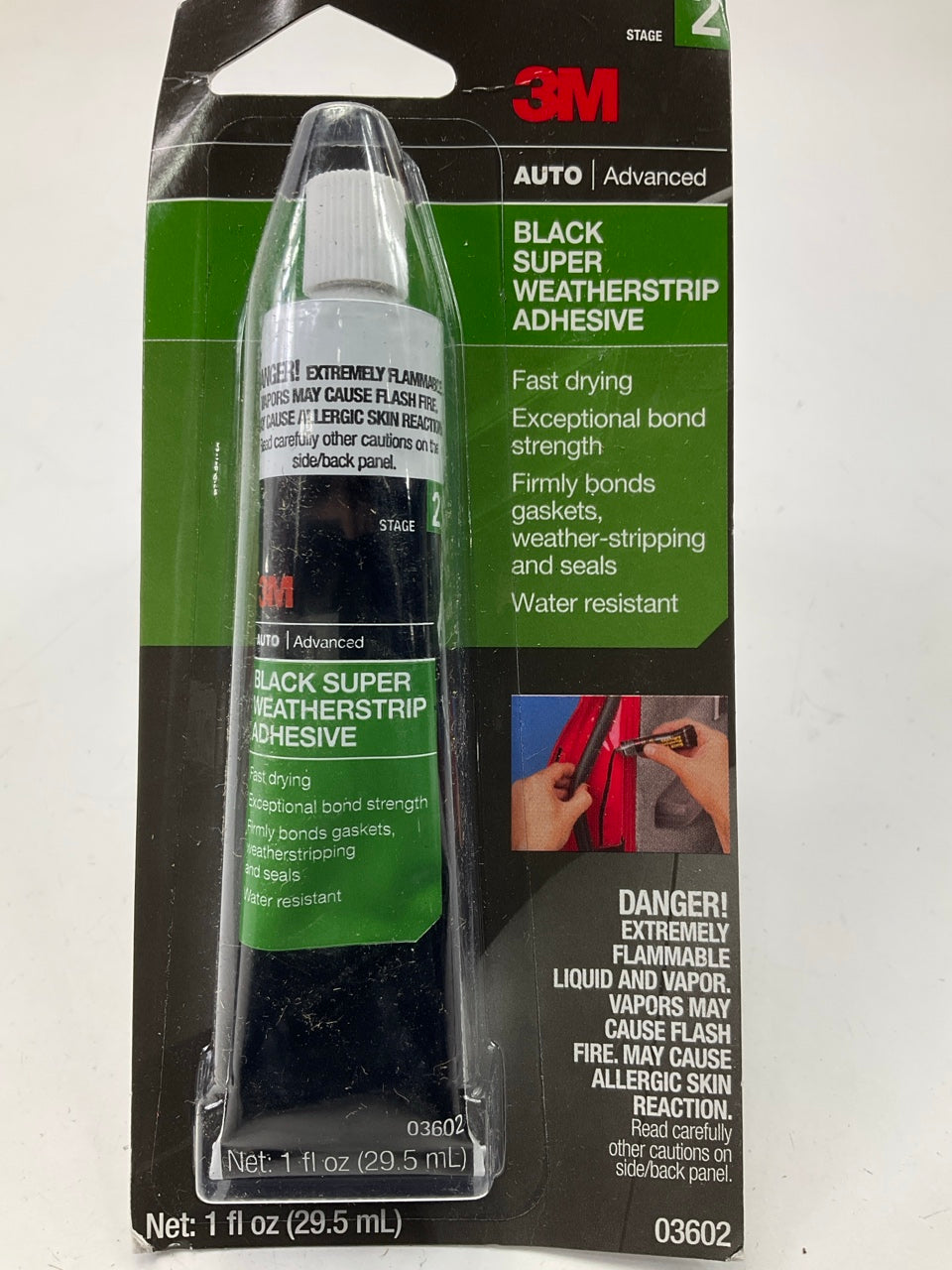 (5) 3M 03602 Auto Advance Black Super Weatherstrip Adhesive STAGE 2, 1 Oz. Tube
