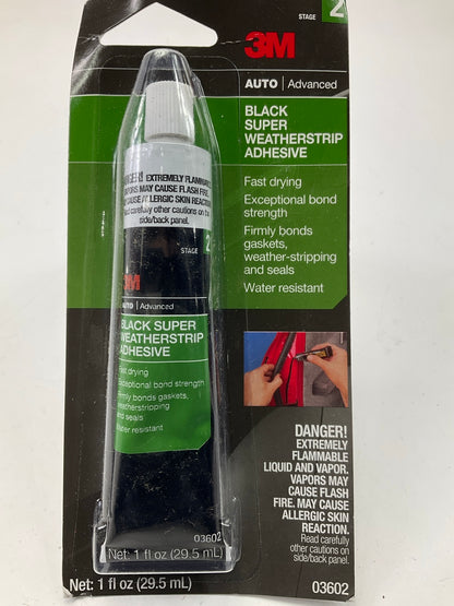 (5) 3M 03602 Auto Advance Black Super Weatherstrip Adhesive STAGE 2, 1 Oz. Tube