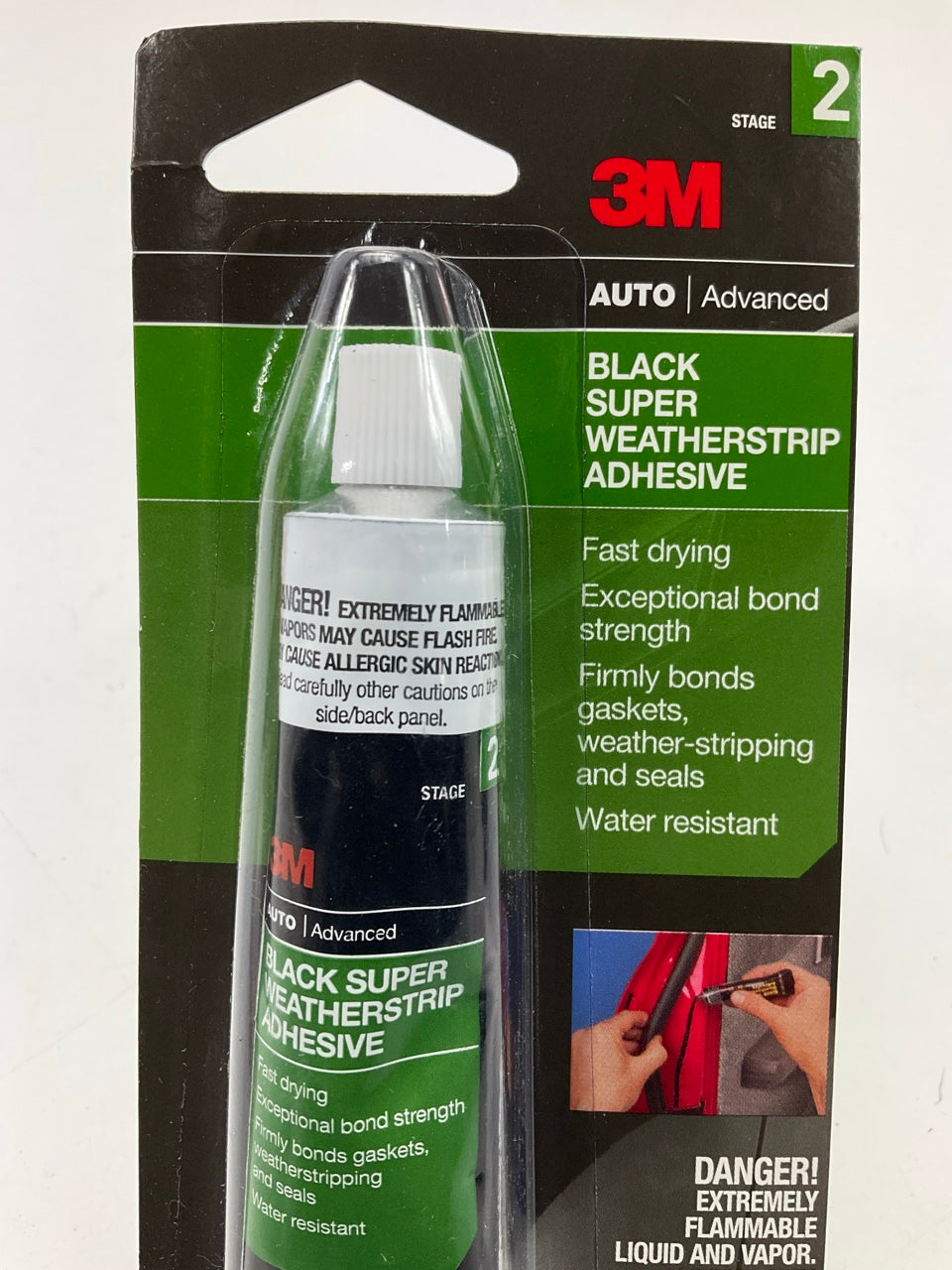 (5) 3M 03602 Auto Advance Black Super Weatherstrip Adhesive STAGE 2, 1 Oz. Tube