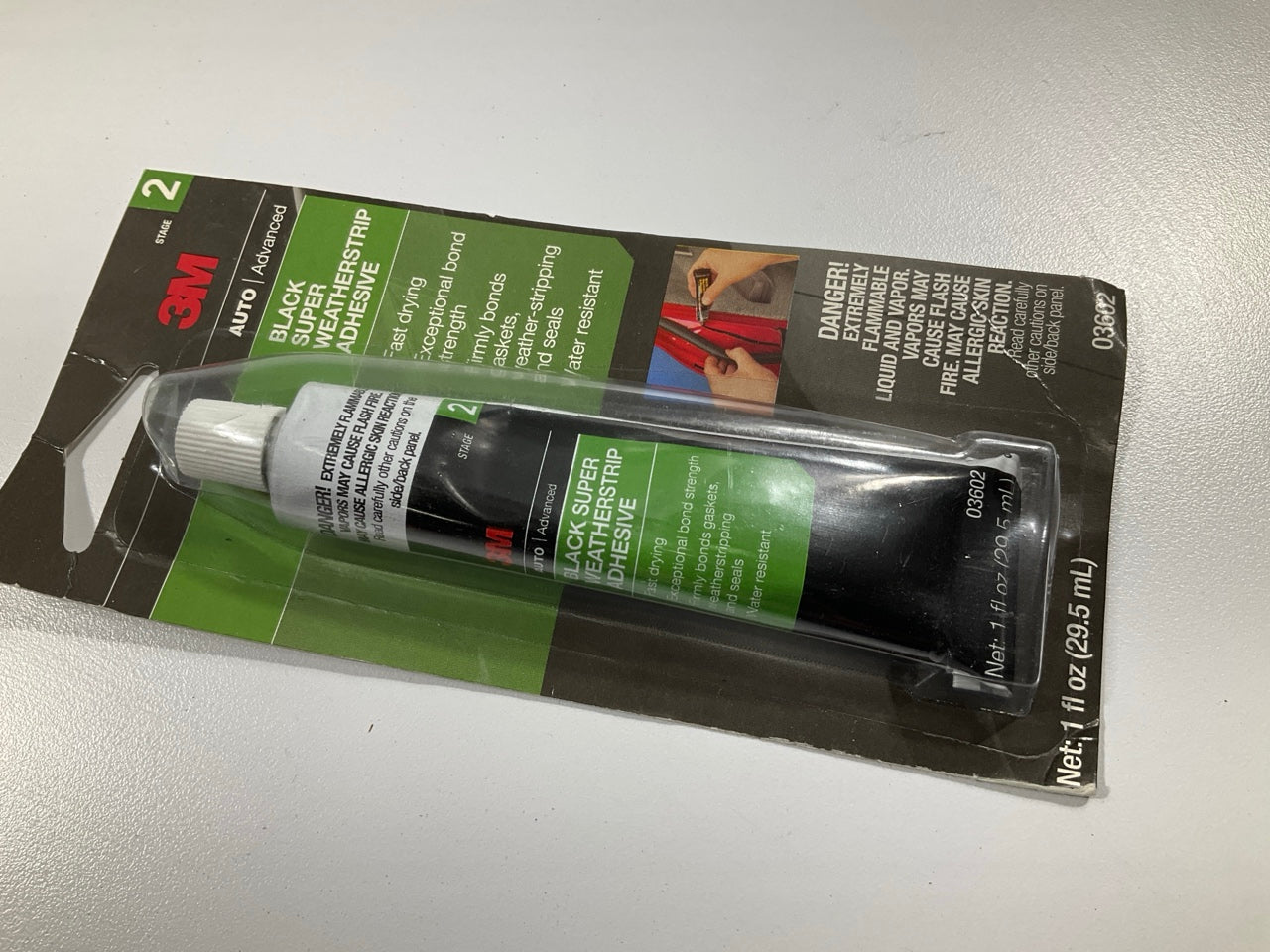 3M 03602 Black Super Weatherstrip Adhesive 1 FL Oz Tube