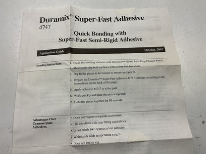 3M 04847 Duramix 04747 Super-Fast 50ml Adhesive Kit W 4991 50cc Manual Dispenser