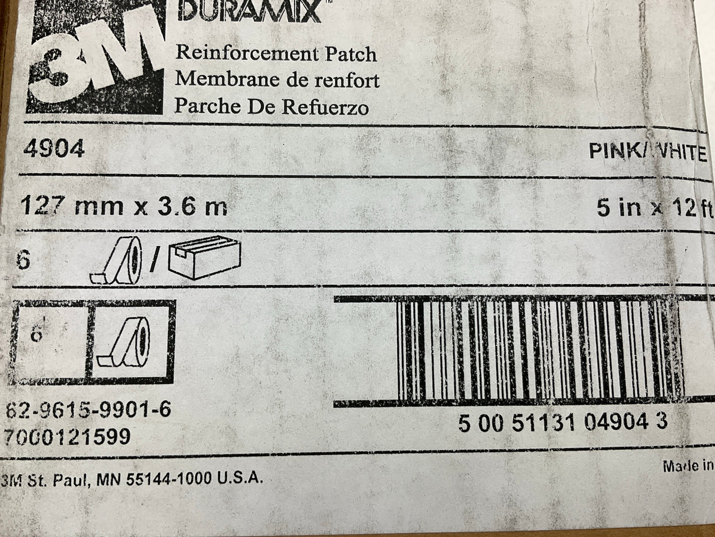 3M 04904 Reinforcement Patch 12 Ft X 5 In Roll Auto Body Filler Panel Repair