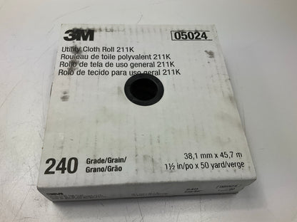 3M 05024 Utility Cloth Abrasive Roll 211K 240 Grit, J-weight, 1-1/2'' X 50 Yard