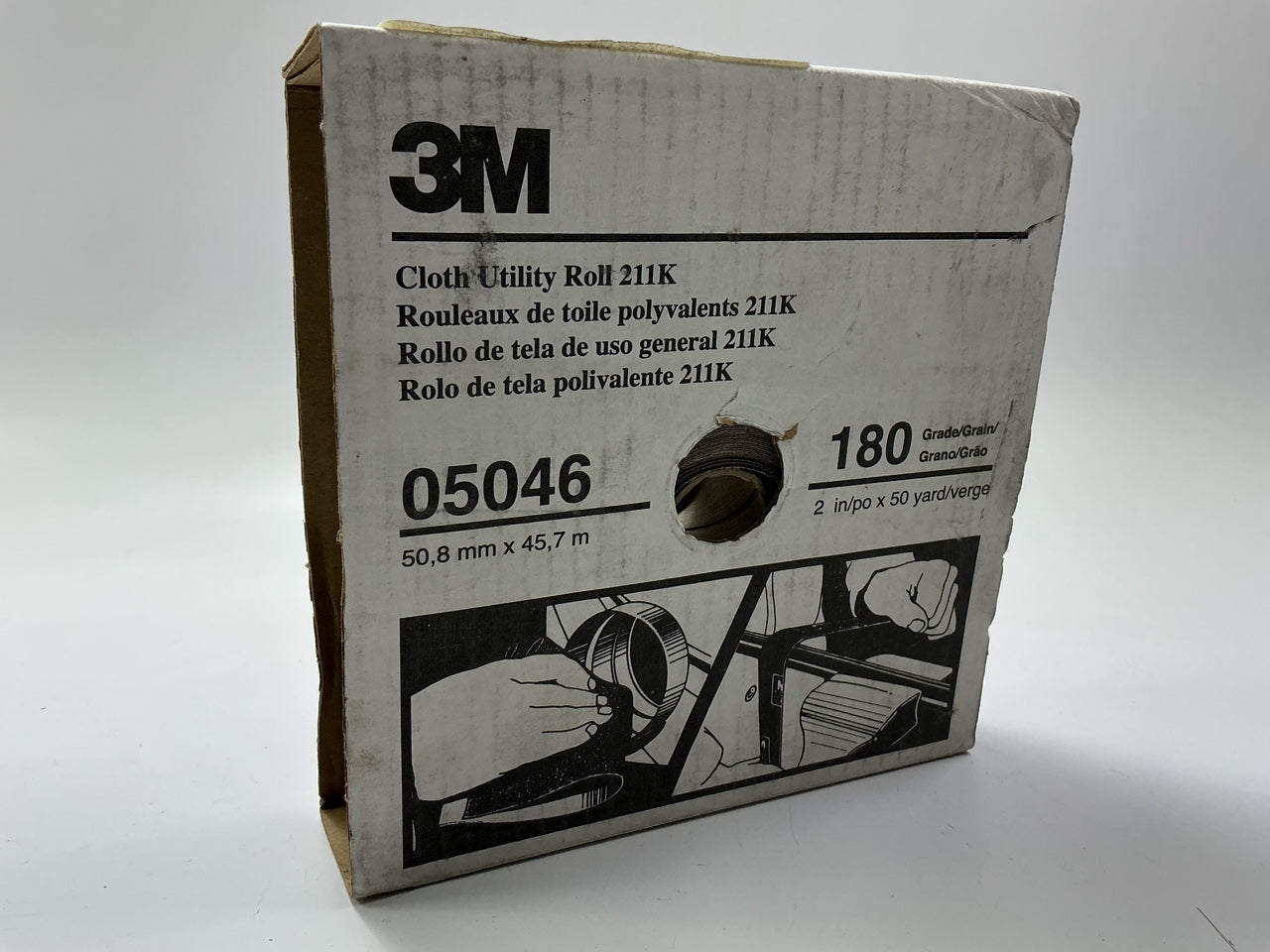 3M 05046 Abrasive Utility Cloth Roll 211k, 180 J-weight, 2 In X 50 Yard
