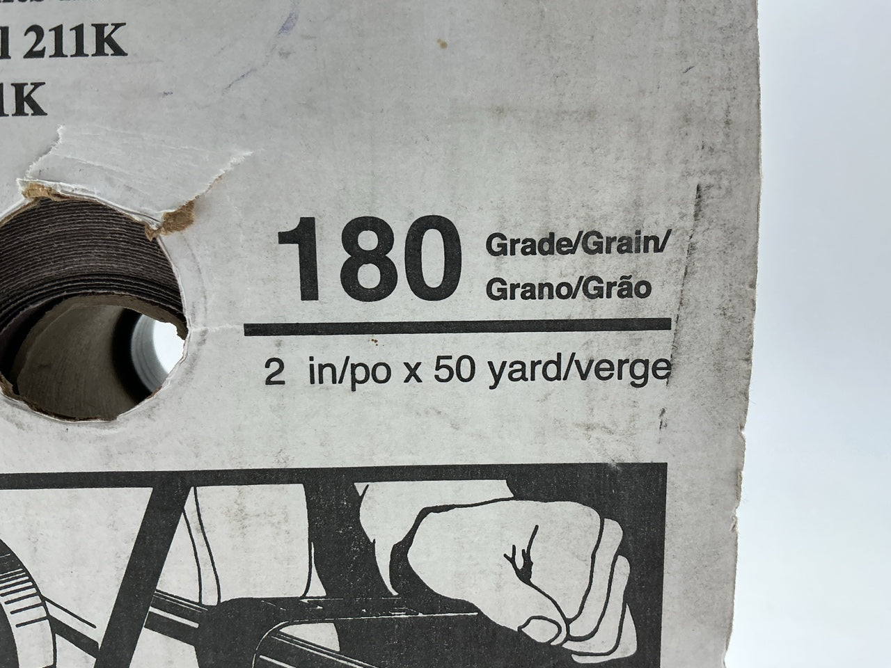 3M 05046 Abrasive Utility Cloth Roll 211k, 180 J-weight, 2 In X 50 Yard
