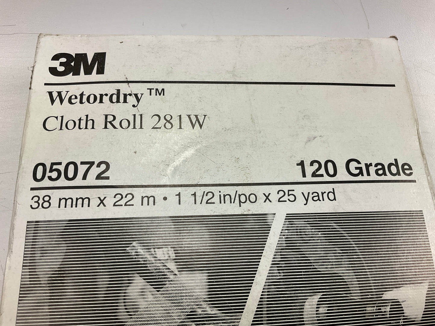3M 05072 Wetordry 281W Sanding Cloth Roll - 1-1/2'' X 25 Yard, 120 Grade