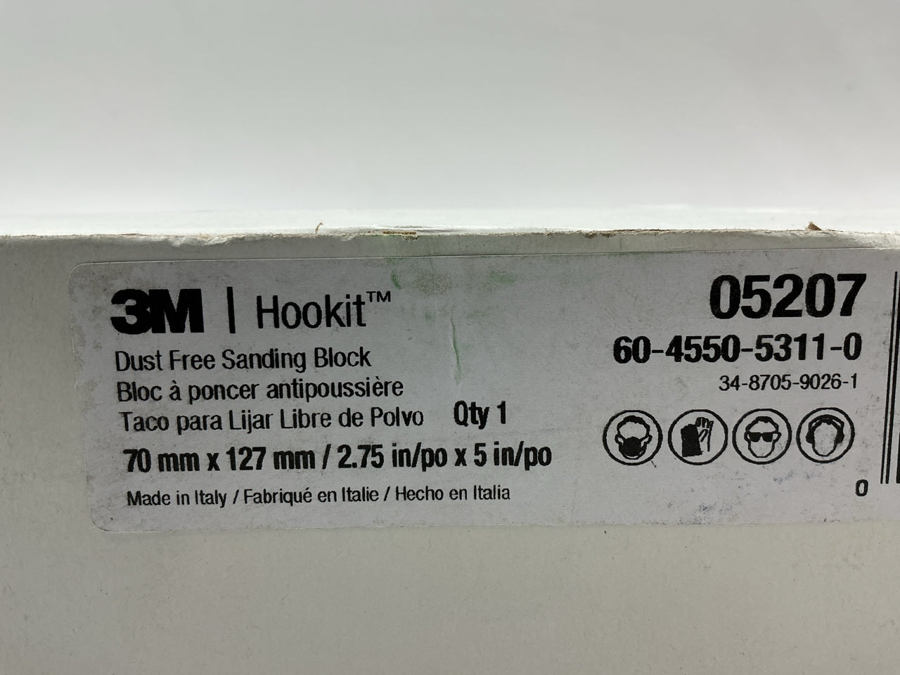 3M 05207 Hookit Sanding Block Dust Free, 5'' X 2.75'' (70mm X 127mm)