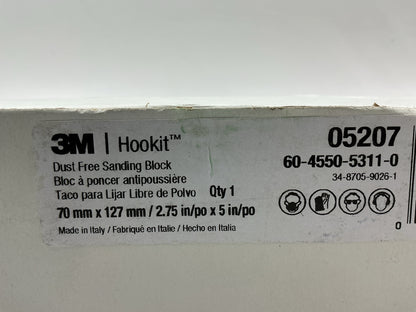 3M 05207 Hookit Sanding Block Dust Free, 5'' X 2.75'' (70mm X 127mm)