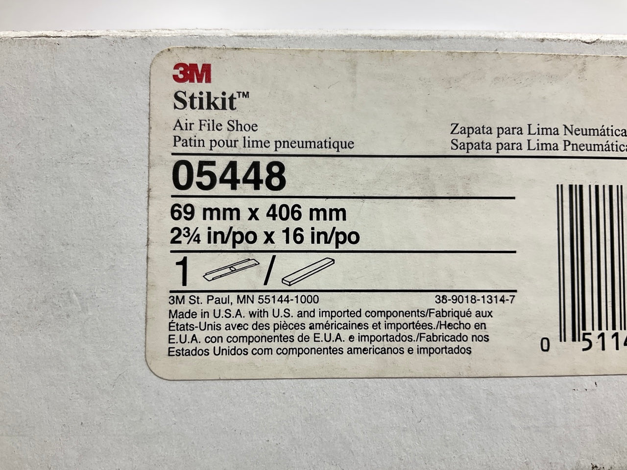 3M 05448 Stikit Air File Shoe 2-3/4 In X 16 In, Aluminum