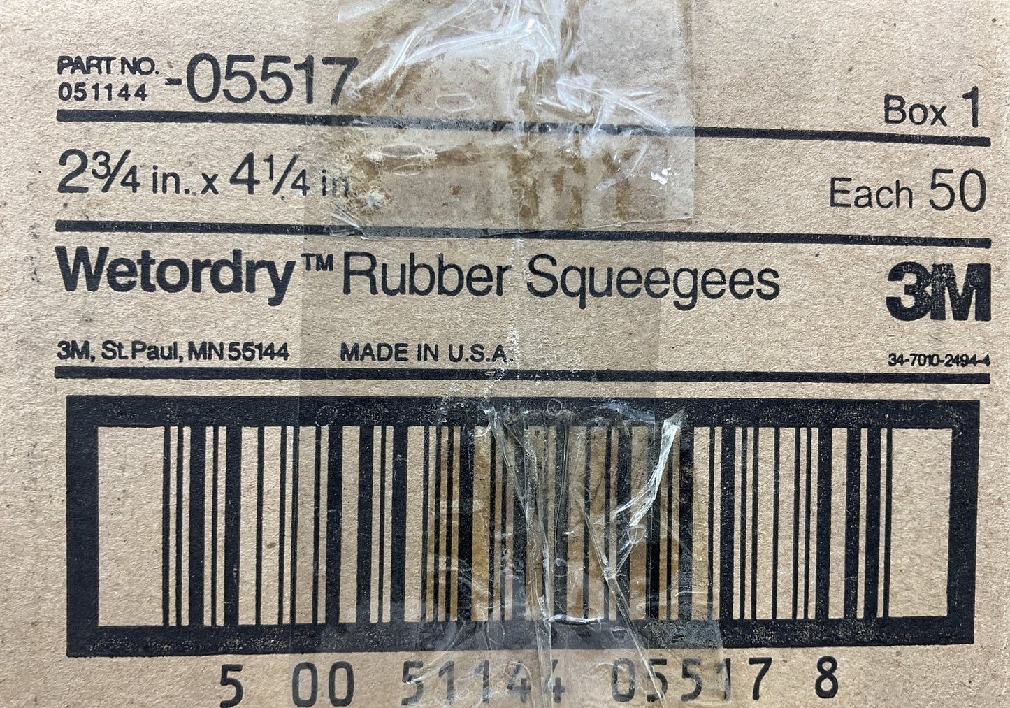 LOT OF 50 - 3M 05517 Wetordry Rubber Squeegee Tool 2-3/4 Inches X 4-1/4