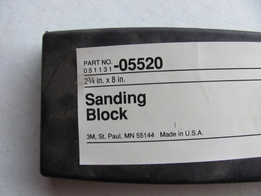 3M 05520 Auto Body Rubber Sanding Block, 3'' X 8''